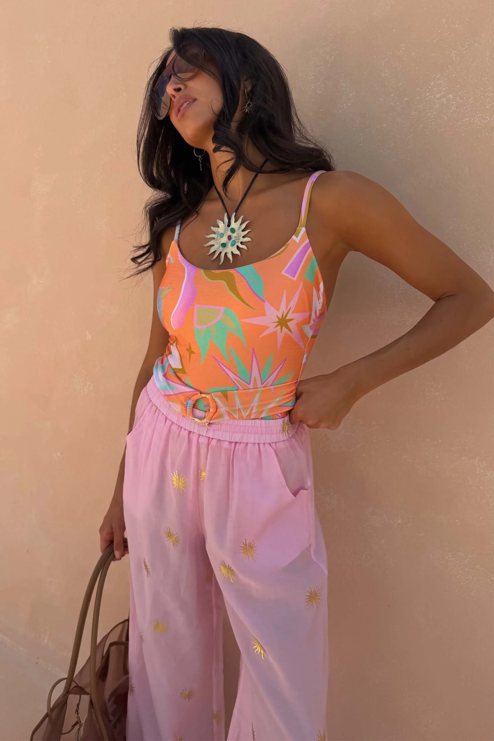 1361-pink-elissa-trousers-with-sun-foil-5.webp Pink Elissa Trousers with Sun Foil