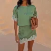 Green Lace Mini Dress