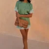 Green Lace Mini Dress