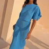 1680-blue-plisse-tilly-dress-with-gold-fleck-2.webp Blue Plisse Tilly Dress with Gold Fleck