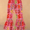 Girl's Pink Fruit Wide Leg Set