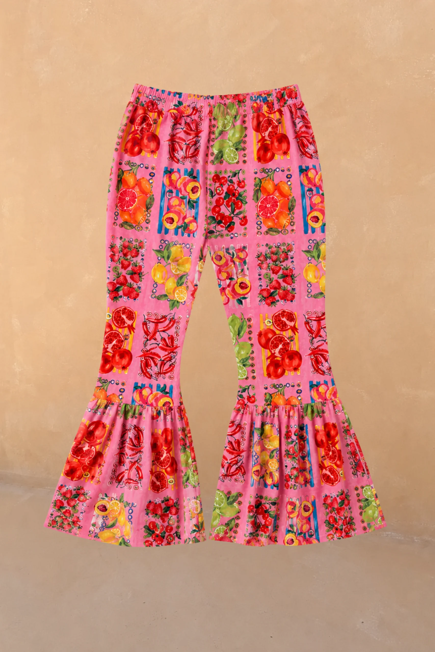 Girl's Pink Fruit Wide Leg Set