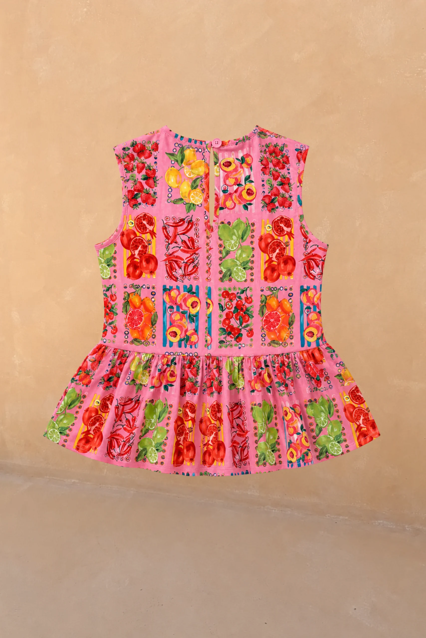 Girl's Pink Fruit Wide Leg Set