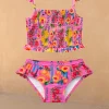 Girls Pink Fruit Crop Bikini Set