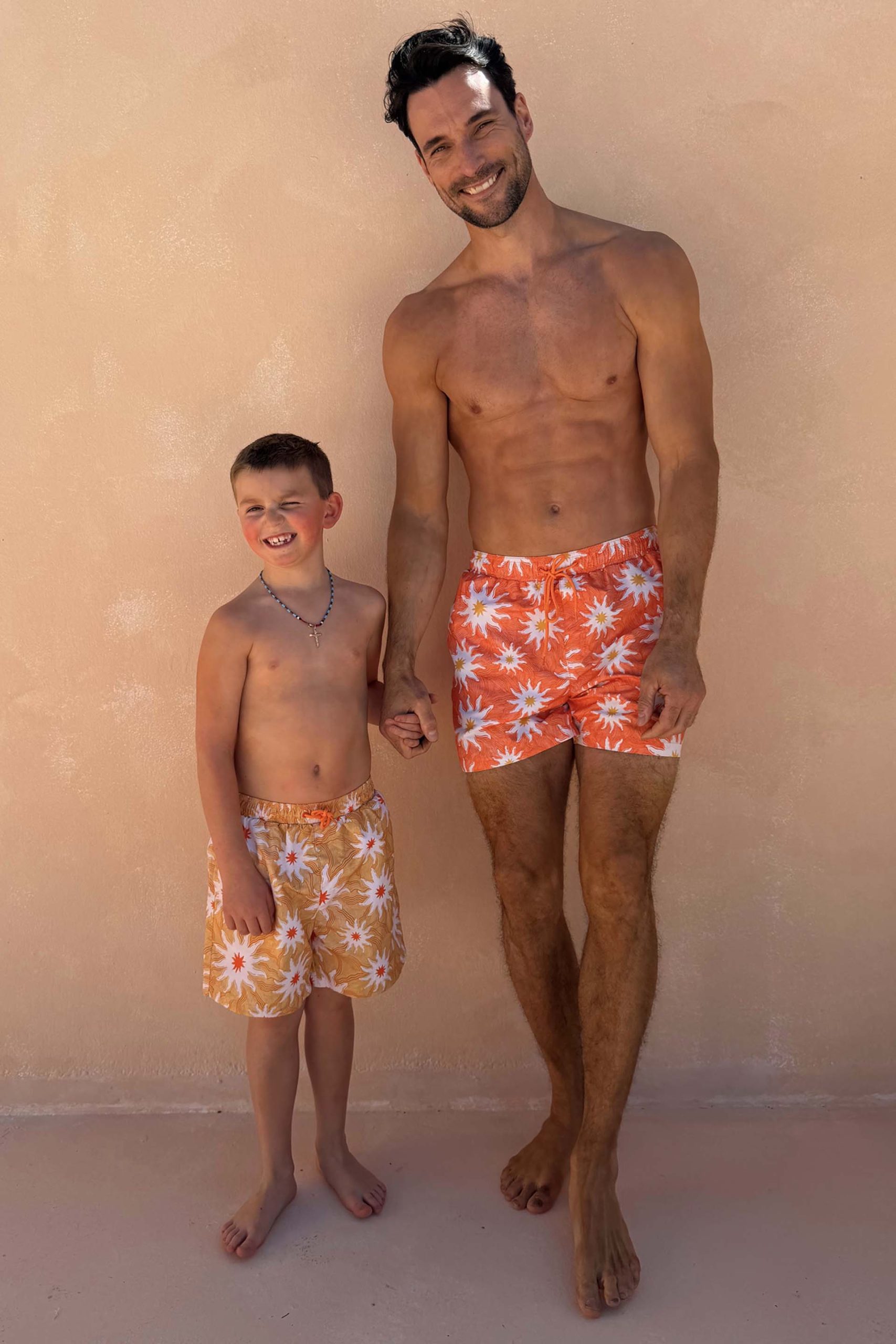 1821-men-s-orange-sun-swim-shorts-3.jpg Men's Orange Sun Swim Shorts