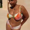 Abstract Ruched Bikini Top