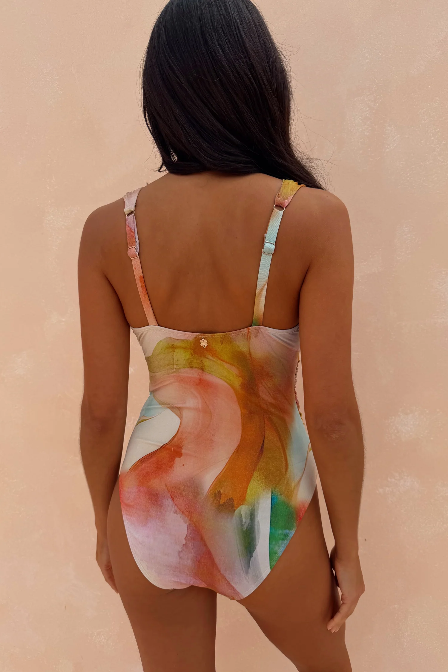Abstract Plunge Swimsuit