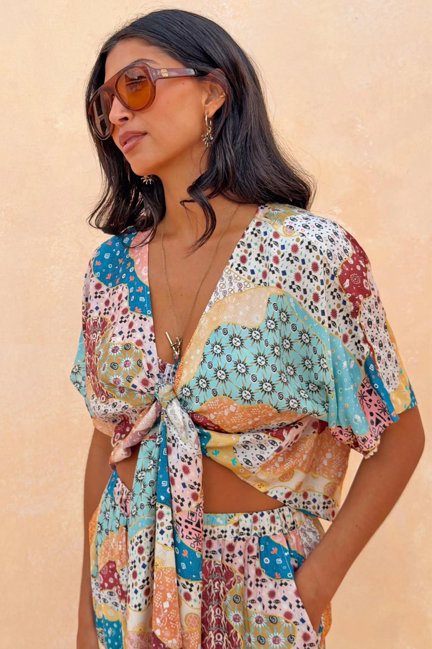 Morocco Tie Front Top