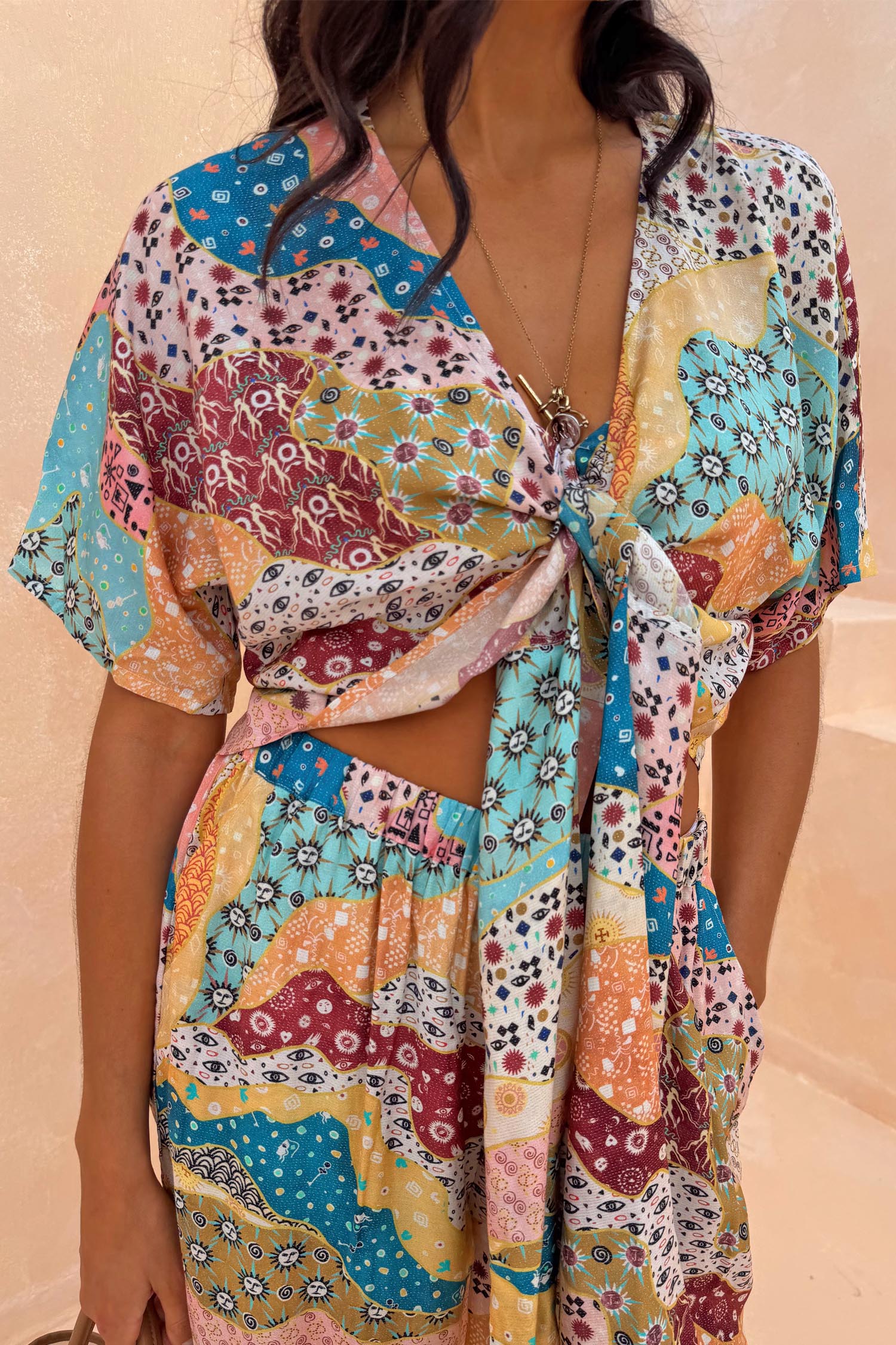 Morocco Tie Front Top