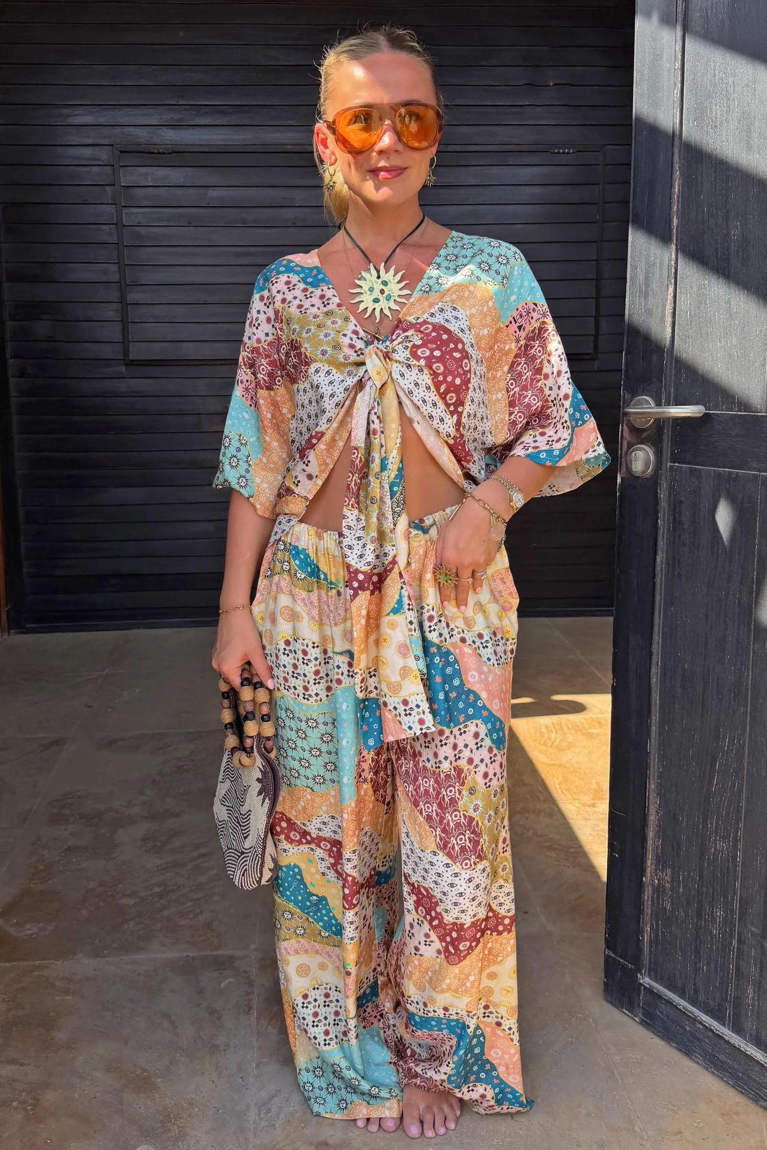 Morocco Tie Front Top