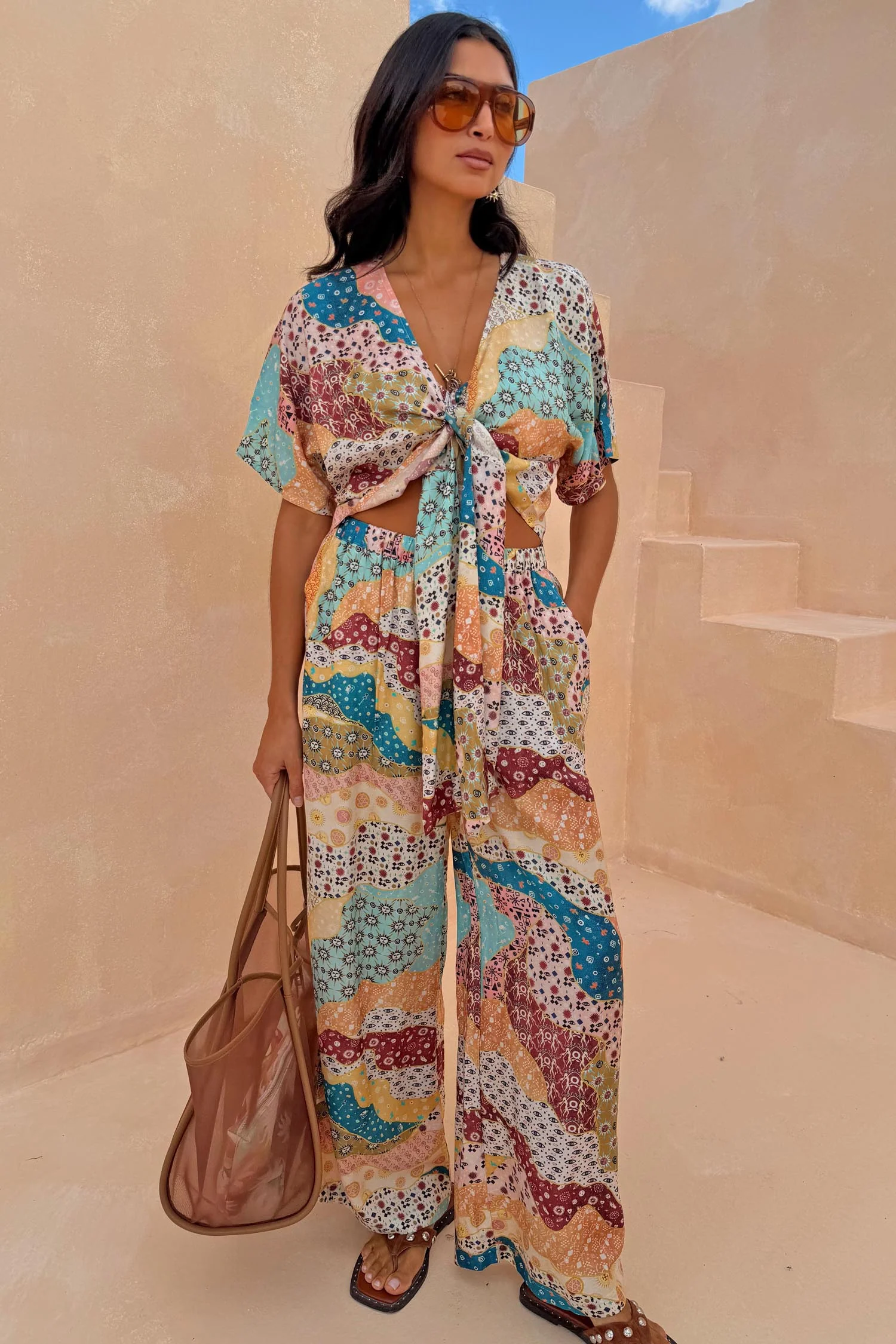 Morocco Tie Front Top