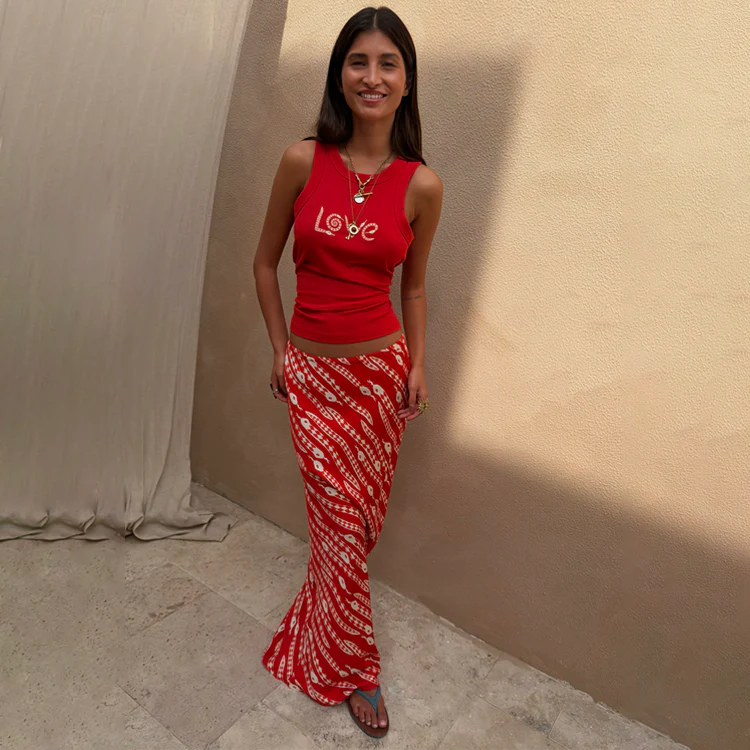 2188-red-snake-print-dorris-skirt-1.webp Red Snake Print Dorris Skirt