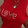 Red Snake Love Rib Tank