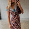 Check Floral Dress