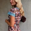 Check Floral Dress