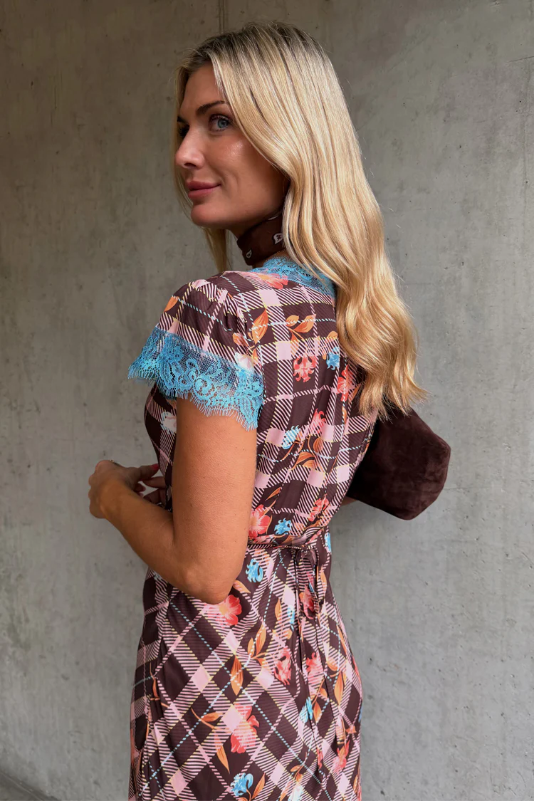 Check Floral Dress