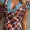 Check Floral Dress