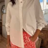 White Marley Shirt with Gold Studs