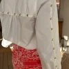White Marley Shirt with Gold Studs