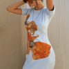 2665-ice-blue-floral-rib-dress-4.jpg Ice Blue Floral Rib Dress