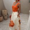 Blurred Floral Midi Skirt