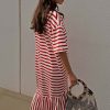 Red Stripe Jersey Dress