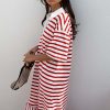 Red Stripe Jersey Dress