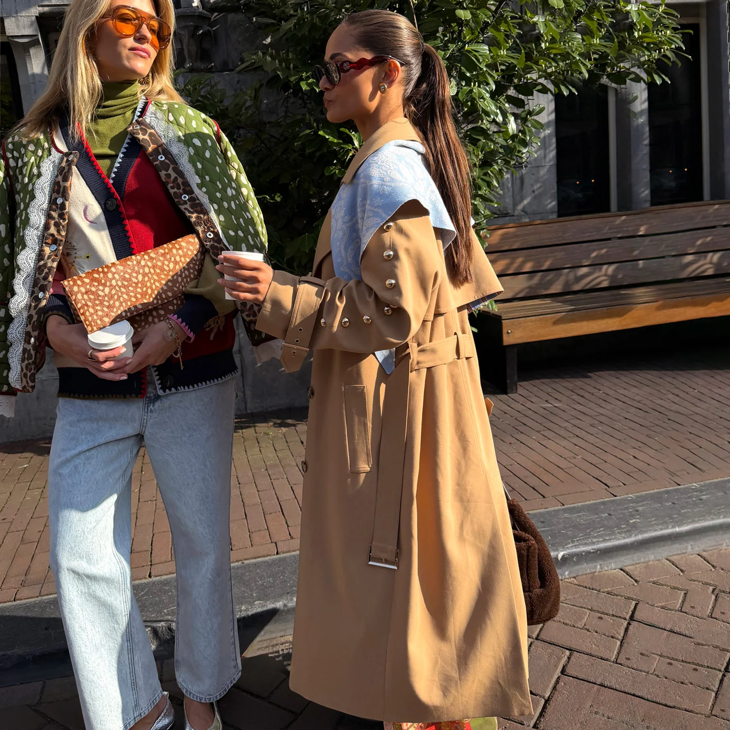 3251-tan-trench-coat-with-gold-studs-1.webp Tan Trench Coat with Gold Studs