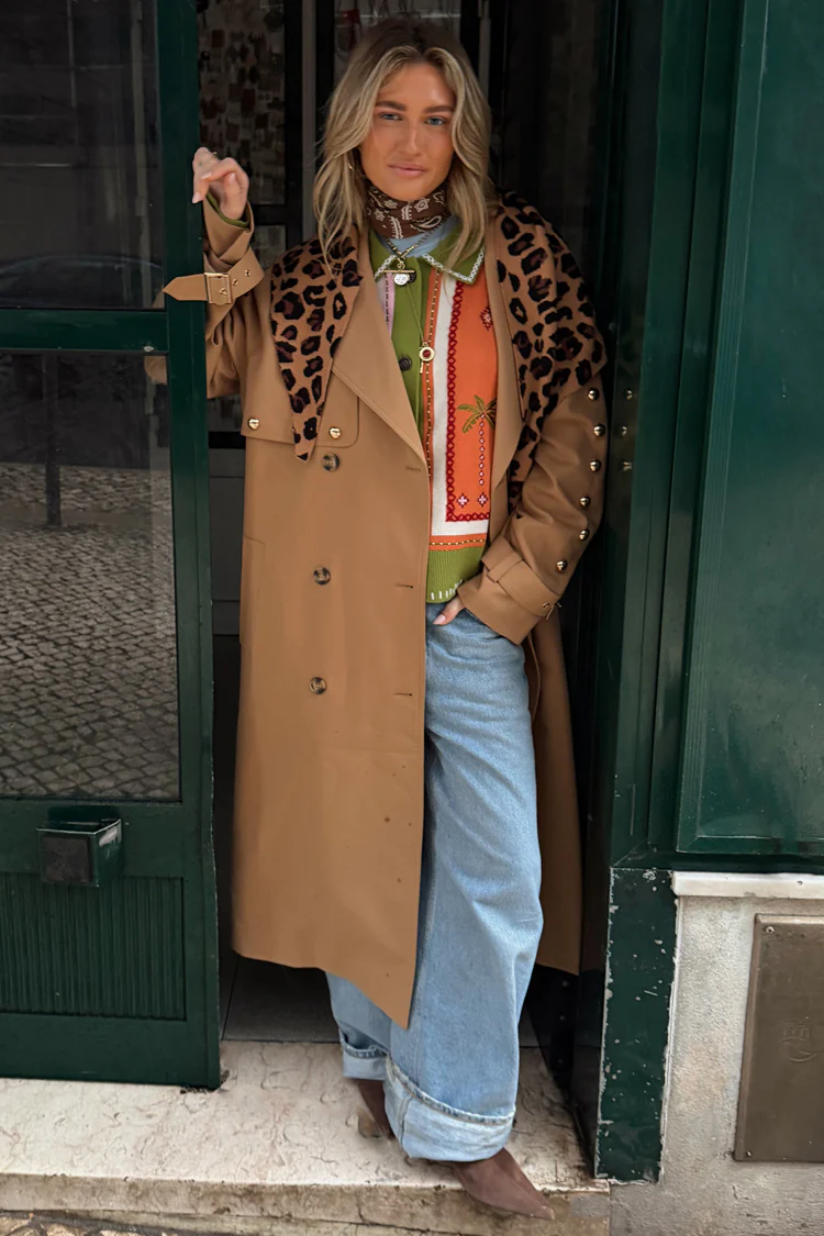3251-tan-trench-coat-with-gold-studs-11.webp Tan Trench Coat with Gold Studs