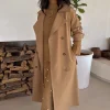 3251-tan-trench-coat-with-gold-studs-4.webp Tan Trench Coat with Gold Studs