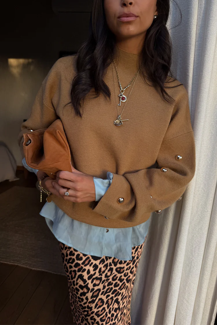 3299-tan-stud-evie-knit-jumper-2.webp Tan Stud Evie Knit Jumper