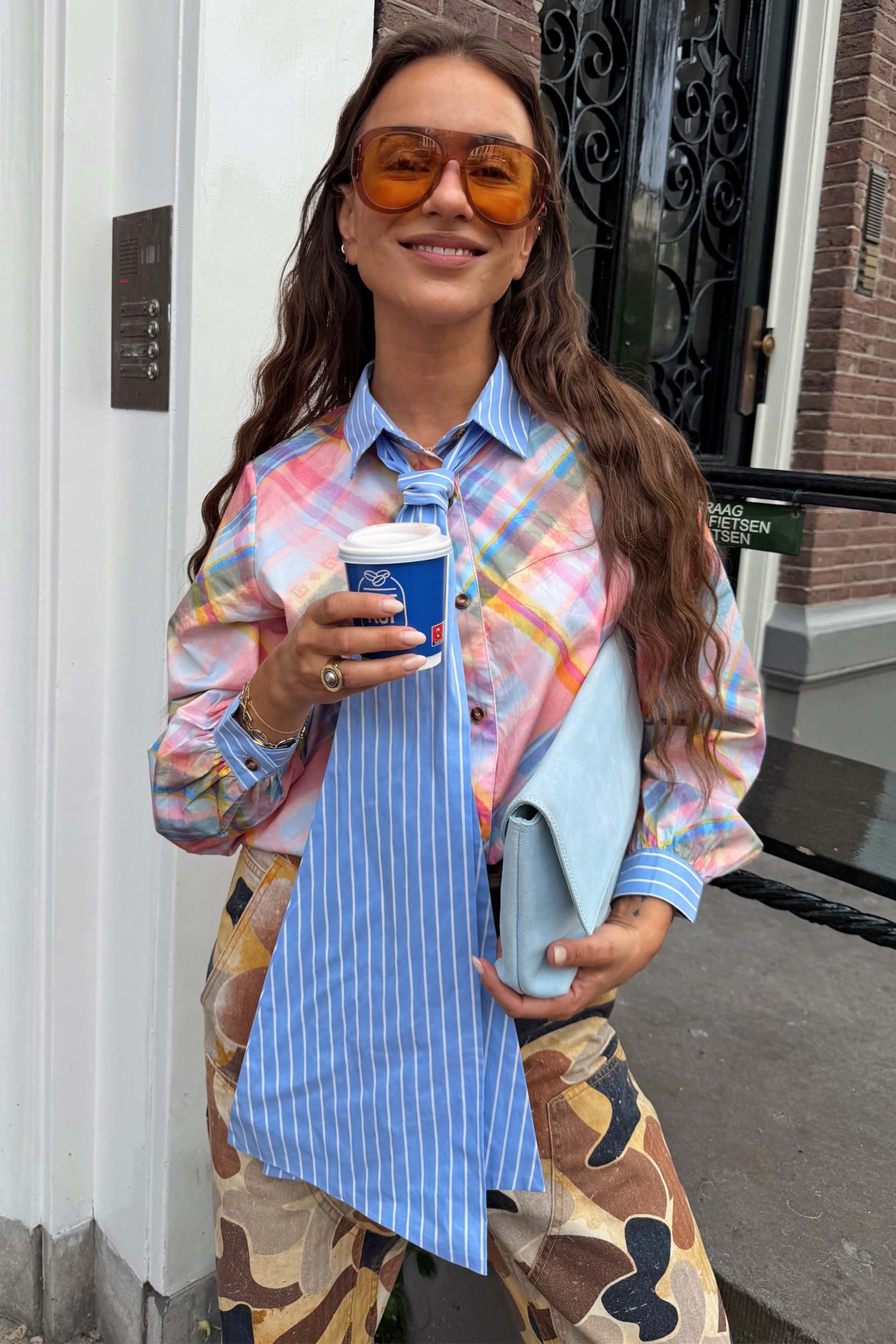 34-check-shirt-with-stripe-pussy-bow-7.jpg Check Shirt with Stripe Pussy Bow