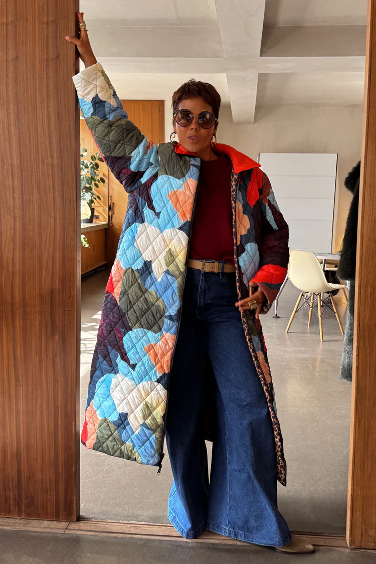 Navy Abstract Coat