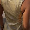 Gold Metallic Ribbed Dress