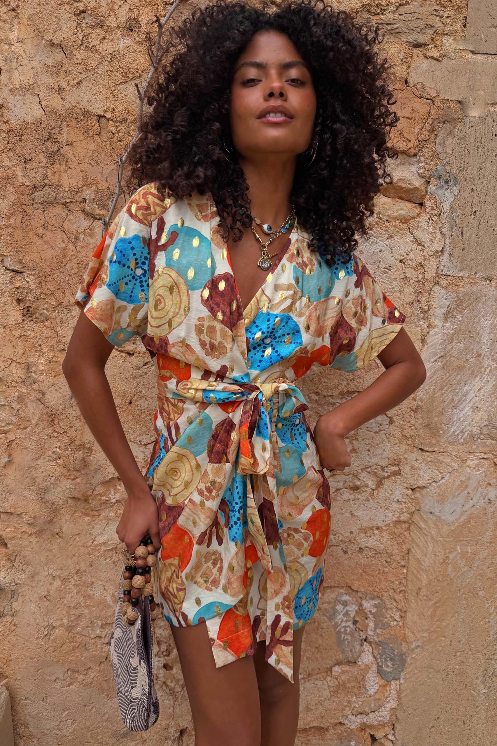 385-shell-mini-wrap-dress-2.jpg Shell Mini Wrap Dress