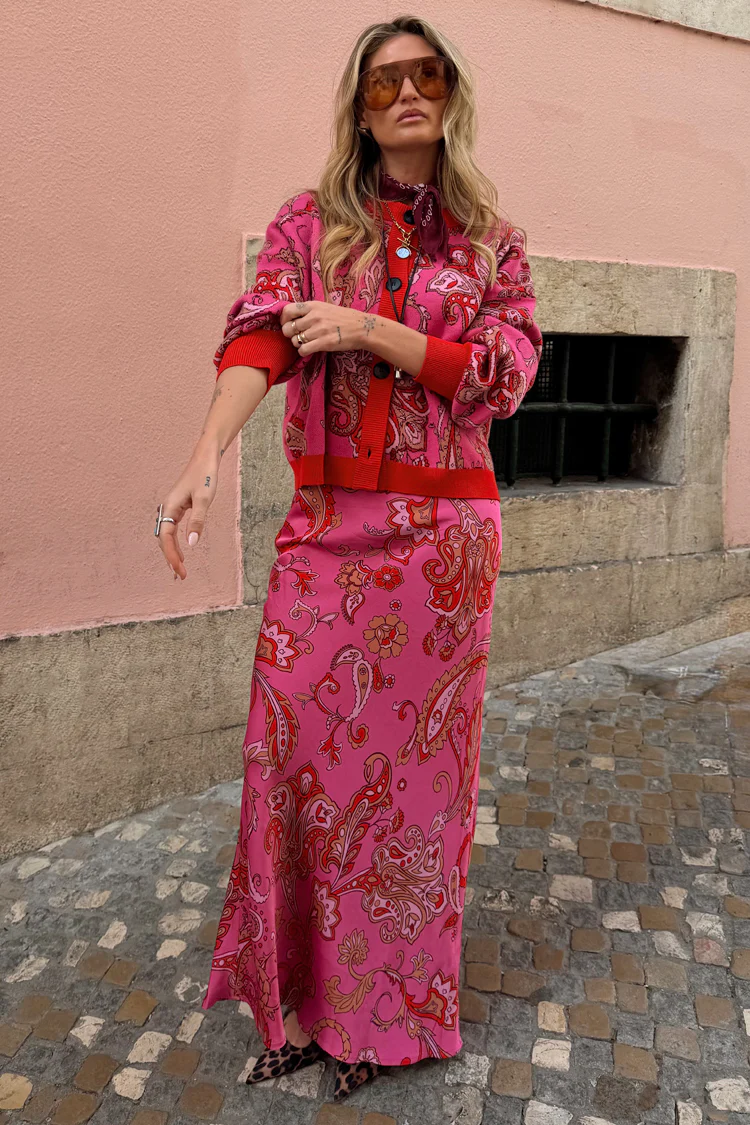 Pink Paisley Dorris Skirt