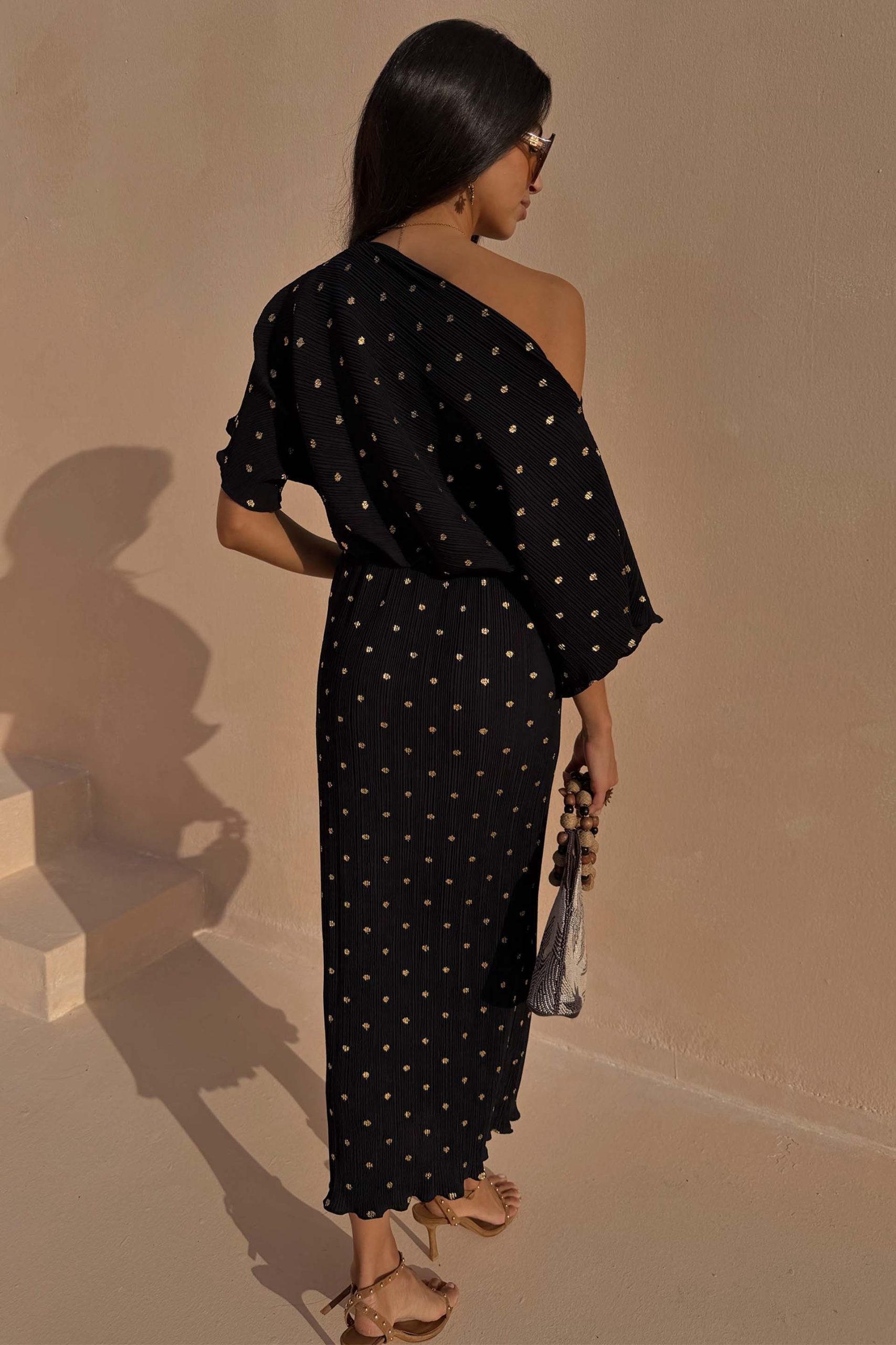 4203-black-tilly-dress-with-gold-foil-10.jpg Black Tilly Dress with Gold Foil