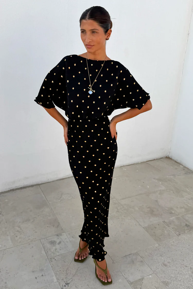 4203-black-tilly-dress-with-gold-foil-2.webp Black Tilly Dress with Gold Foil