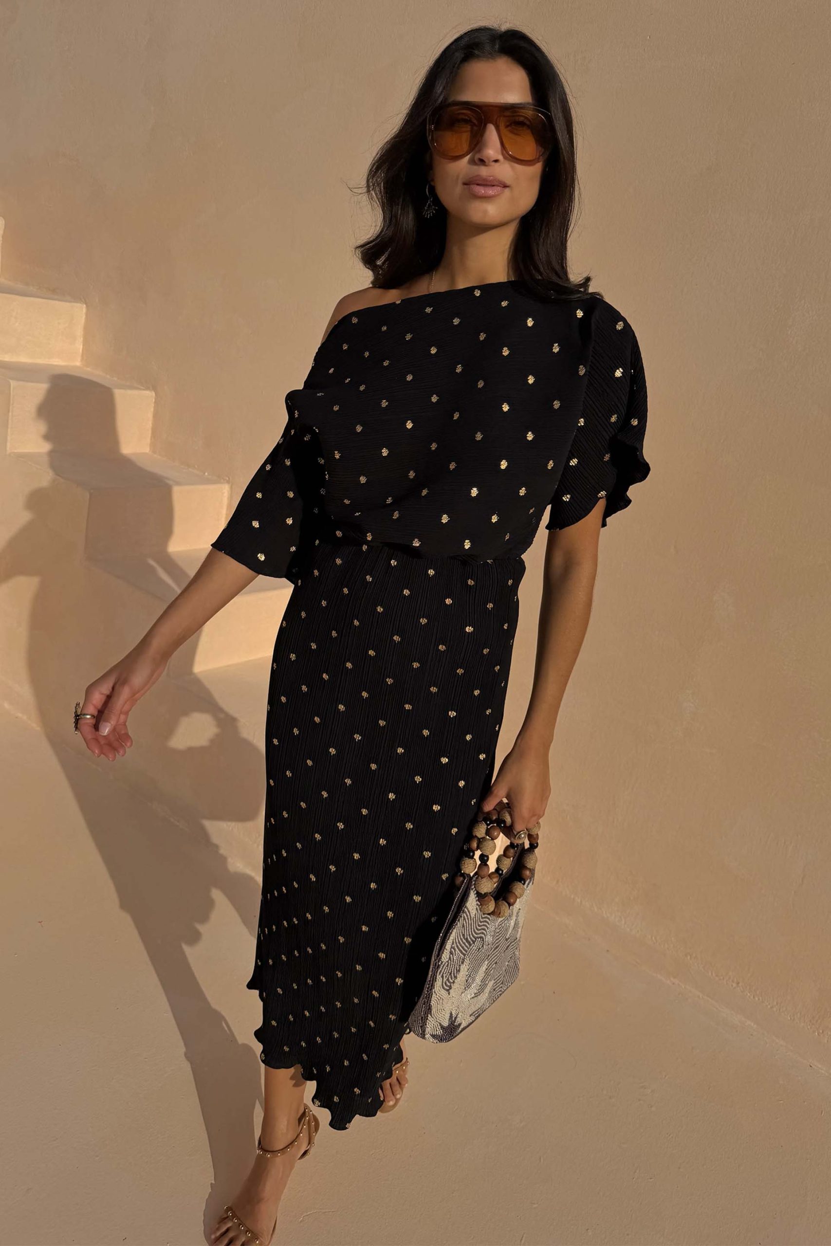 4203-black-tilly-dress-with-gold-foil-7.jpg Black Tilly Dress with Gold Foil