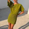 4320-khaki-mini-plisse-tilly-dress-4.webp Khaki Mini Plisse Tilly Dress