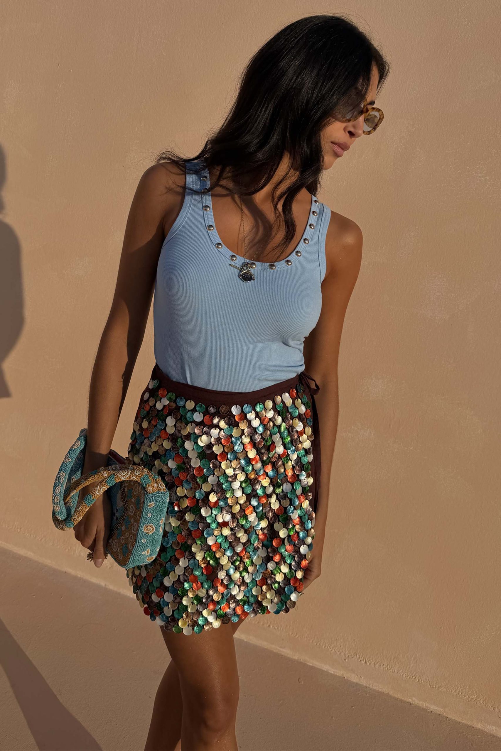 4529-multi-shell-mini-wrap-skirt-3.jpg Multi Shell Mini Wrap Skirt