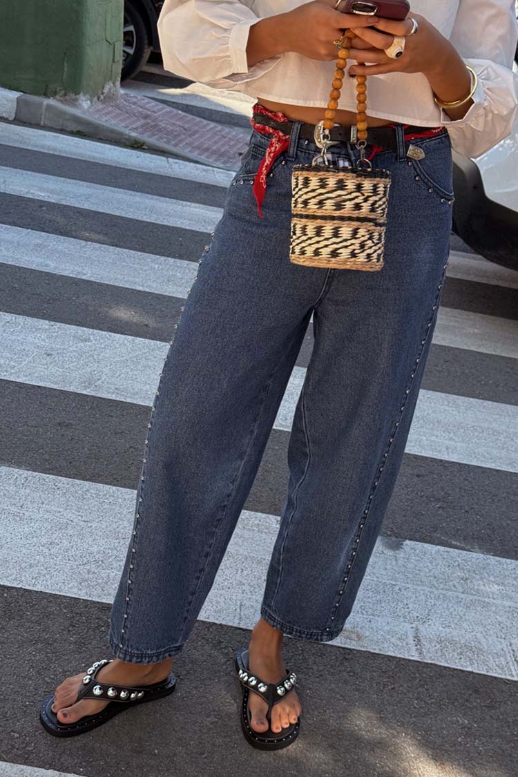 4549-blue-studded-barrel-jeans-8.jpg Blue Studded Barrel Jeans