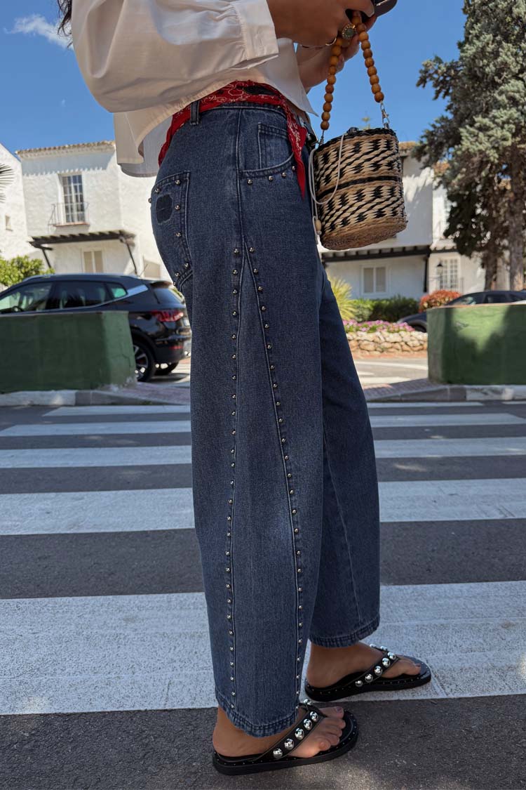 4549-blue-studded-barrel-jeans-9.jpg Blue Studded Barrel Jeans
