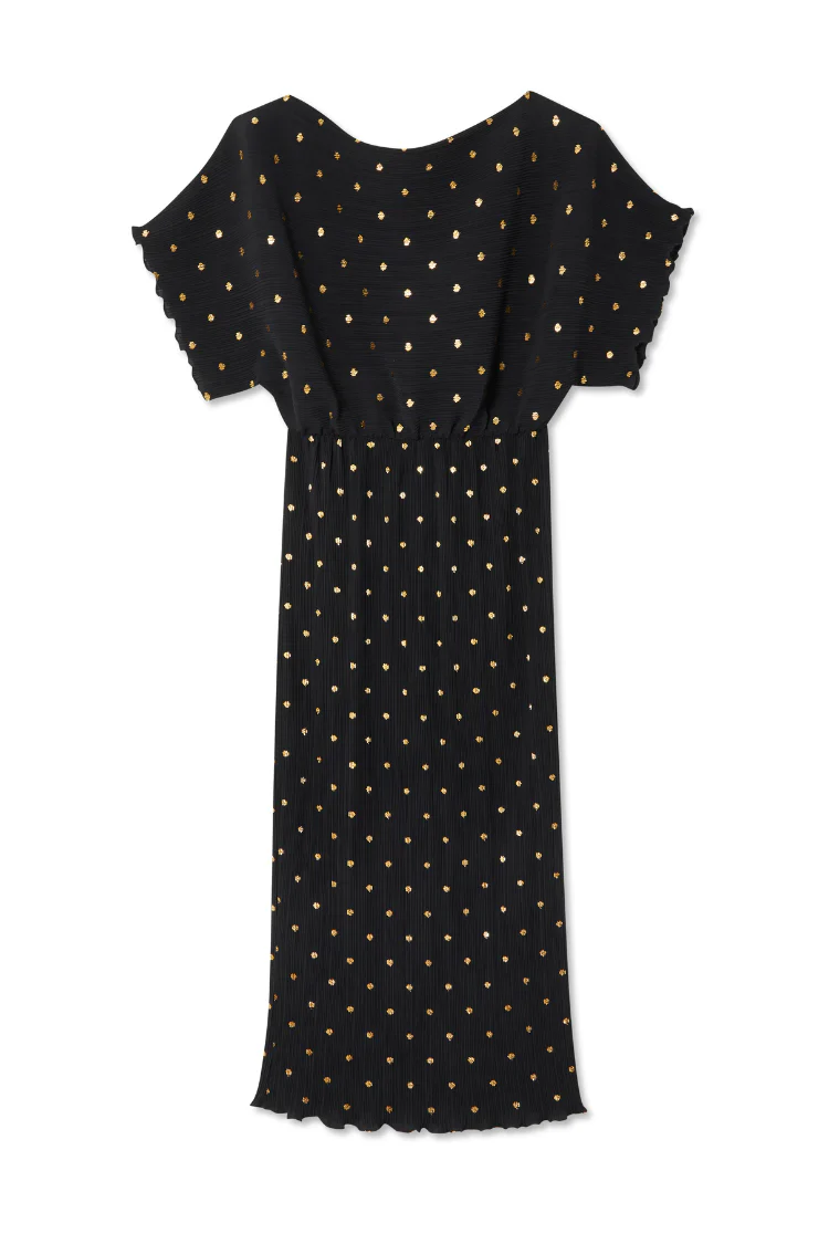 4717-black-tilly-plisse-dress-with-gold-fleck-8.webp Black Tilly Plisse Dress with Gold Fleck