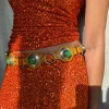 Orange Sequin Dorris Skirt