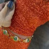 Orange Sequin Tank Top