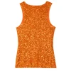 Orange Sequin Tank Top