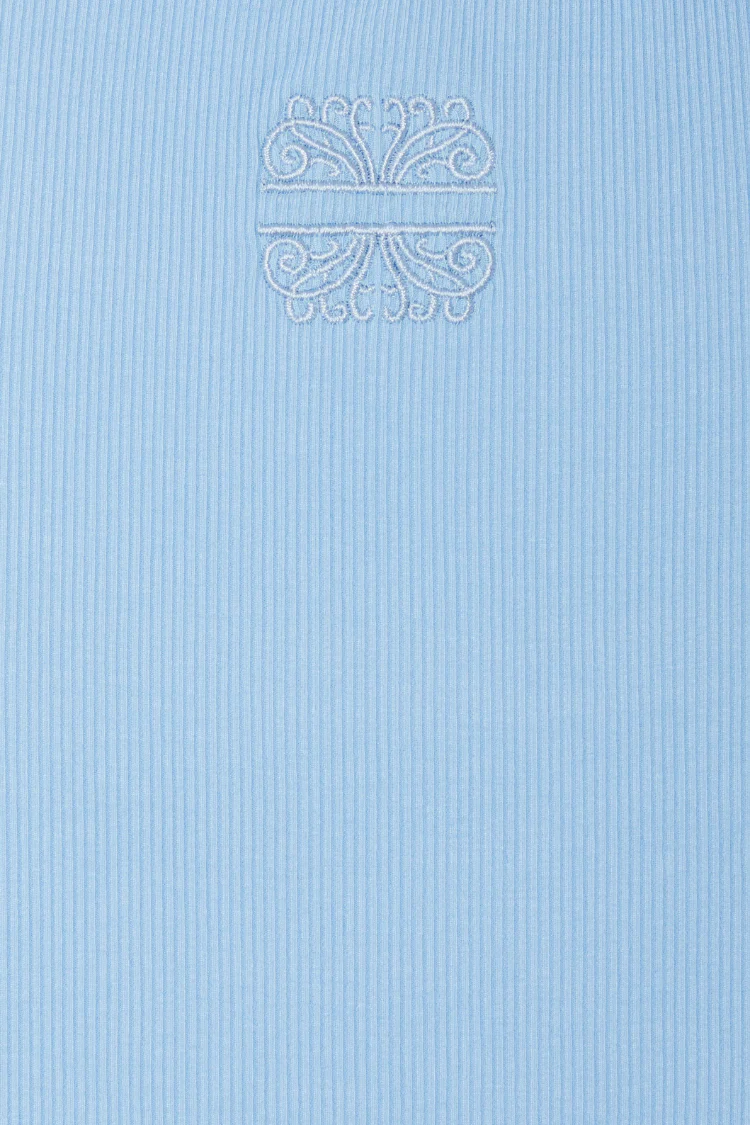 Ice Blue Ribbed Tank Top