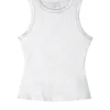 Silver Ribbed Tank Top