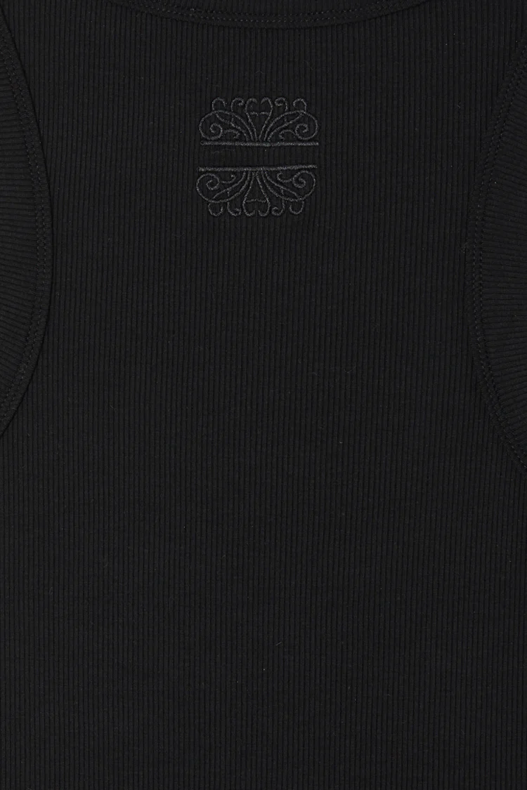 Black Ribbed Tank